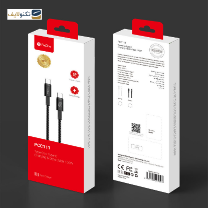 کابل تبدیل USB-C پرووان مدل PCC111 100W PD طول 1 متر - 